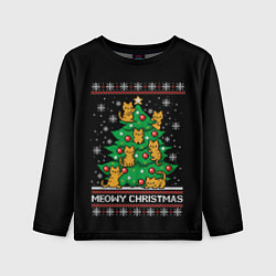 Лонгслив детский Meowy christmas, цвет: 3D-принт