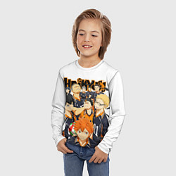 Лонгслив детский ВОЛЕЙБОЛ!! HAIKYUU!!, цвет: 3D-принт — фото 2