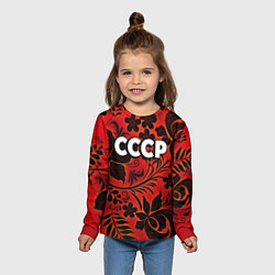 Лонгслив детский СССР хохлома, цвет: 3D-принт — фото 2