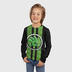 Лонгслив детский Skoda Green Logo Z, цвет: 3D-принт — фото 2