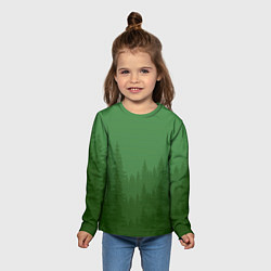 Лонгслив детский Зеленый Лес, цвет: 3D-принт — фото 2