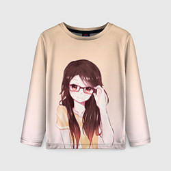 Лонгслив детский Девочка в очках милая, цвет: 3D-принт