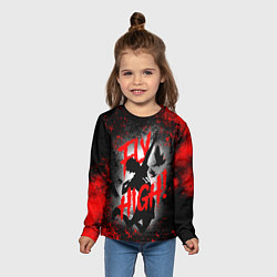 Лонгслив детский FLY HIGH ВОЛЕЙБОЛ!!, цвет: 3D-принт — фото 2