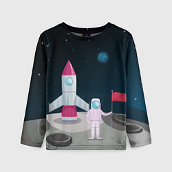 Лонгслив детский Астронавт покоряет космос, цвет: 3D-принт