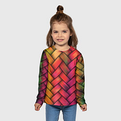 Лонгслив детский Colorful weave, цвет: 3D-принт — фото 2