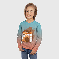 Лонгслив детский Шоколадное молоко в коробке, цвет: 3D-принт — фото 2