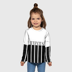 Лонгслив детский Juventus Tee Black and White 202122, цвет: 3D-принт — фото 2