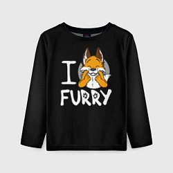 Детский лонгслив I love furry