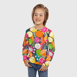 Лонгслив детский Фрукты, цвет: 3D-принт — фото 2