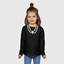 Лонгслив детский Жемчуга, цвет: 3D-принт — фото 2