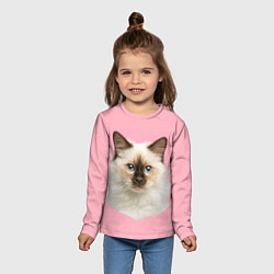 Лонгслив детский Пушистый кот, цвет: 3D-принт — фото 2