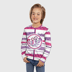 Лонгслив детский Птички Сирин Близнецы, цвет: 3D-принт — фото 2