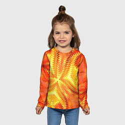 Лонгслив детский Желто-оранжевая абстракция, цвет: 3D-принт — фото 2
