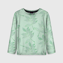 Лонгслив детский Зеленые листья, цвет: 3D-принт