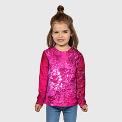 Лонгслив детский Розовые Пузырьки, цвет: 3D-принт — фото 2