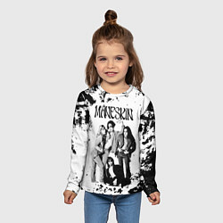 Лонгслив детский Maneskin Монэскин, рок - группа, цвет: 3D-принт — фото 2