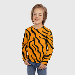 Лонгслив детский ТИГРИННЫЕ ПОЛОСЫ, цвет: 3D-принт — фото 2