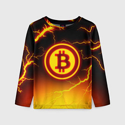 Детский лонгслив ОГНЕННЫЙ БИТКОИН HODL IT BITCOIN