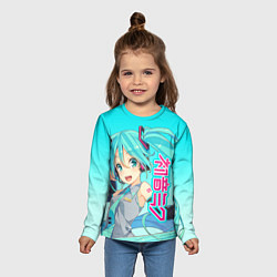 Лонгслив детский Hatsune Miku Мику Хацунэ, цвет: 3D-принт — фото 2
