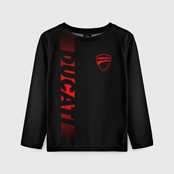 Лонгслив детский DUCATI BLACK RED LINE, цвет: 3D-принт