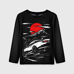 Лонгслив детский Toyota Supra: Red Moon, цвет: 3D-принт
