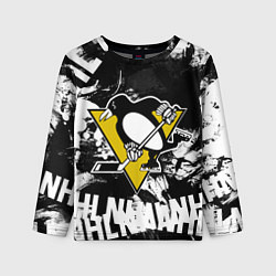 Лонгслив детский Питтсбург Пингвинз Pittsburgh Penguins, цвет: 3D-принт