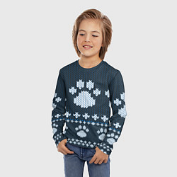 Лонгслив детский Вязанные тигровые лапки, цвет: 3D-принт — фото 2