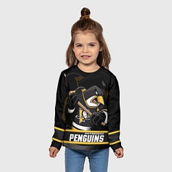 Лонгслив детский Питтсбург Пингвинз, Pittsburgh Penguins, цвет: 3D-принт — фото 2