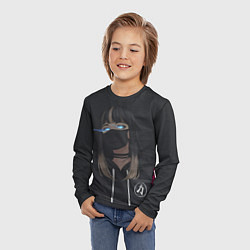 Лонгслив детский Девочка в маске, цвет: 3D-принт — фото 2