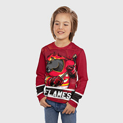 Лонгслив детский Калгари Флэймз, Calgary Flames, цвет: 3D-принт — фото 2