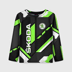 Лонгслив детский ШКОДА ГЕОМЕТРИЯ ЛИНИИ SKODA GEOMETRY SPORT, цвет: 3D-принт