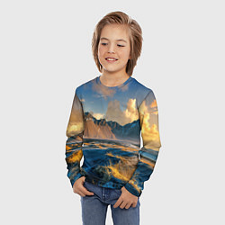 Лонгслив детский Красивый горный пейзаж, цвет: 3D-принт — фото 2