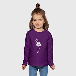 Лонгслив детский Фламинго в сиреневом, цвет: 3D-принт — фото 2