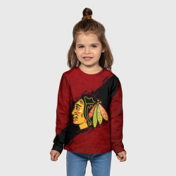 Лонгслив детский Chicago Blackhawks, Чикаго Блэкхокс, цвет: 3D-принт — фото 2