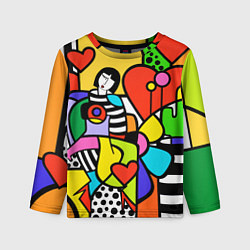 Лонгслив детский Romero Britto - valentines day, цвет: 3D-принт