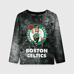 Лонгслив детский Бостон Селтикс, Boston Celtics, НБА, цвет: 3D-принт