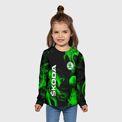 Лонгслив детский Skoda: Green Smoke, цвет: 3D-принт — фото 2
