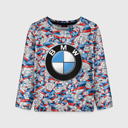 Лонгслив детский BMW M PATTERN LOGO, цвет: 3D-принт