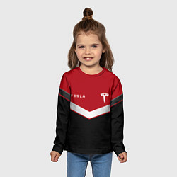 Лонгслив детский ФОРМА КОМПАНИИ - TESLA RED, цвет: 3D-принт — фото 2