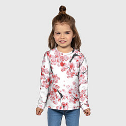 Лонгслив детский Ранняя сакура, цвет: 3D-принт — фото 2