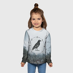 Лонгслив детский ВОРОН НА РУНАХ РУНЫ, цвет: 3D-принт — фото 2