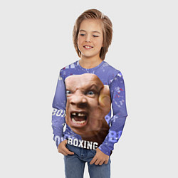 Лонгслив детский Boxing - фиолетовый, цвет: 3D-принт — фото 2