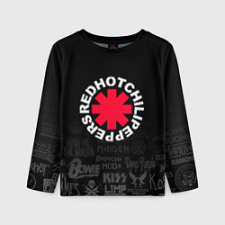 Лонгслив детский Red Hot Chili Peppers Логотипы рок групп, цвет: 3D-принт