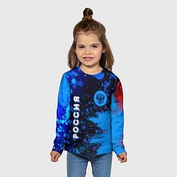 Лонгслив детский РОССИЯ - ГЕРБ - Арт 6, цвет: 3D-принт — фото 2
