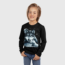 Лонгслив детский Ночные Волки, цвет: 3D-принт — фото 2