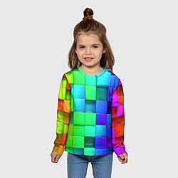 Лонгслив детский Color geometrics pattern Vanguard, цвет: 3D-принт — фото 2
