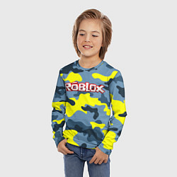 Лонгслив детский Roblox Камуфляж Жёлто-Голубой, цвет: 3D-принт — фото 2