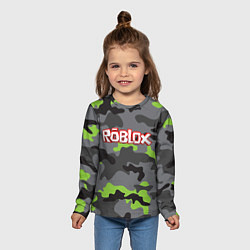 Лонгслив детский Roblox Камуфляж Серо-Чёрный, цвет: 3D-принт — фото 2