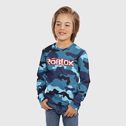 Лонгслив детский Roblox Камуфляж Тёмно-Синий, цвет: 3D-принт — фото 2
