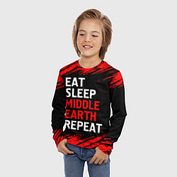 Лонгслив детский Eat Sleep Middle Earth Repeat Краски, цвет: 3D-принт — фото 2